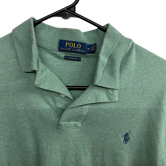 Quiet Luxury Polo Shirt Ralph Lauren Green Classic Fit Men’s Medium - Picture 2 of 6